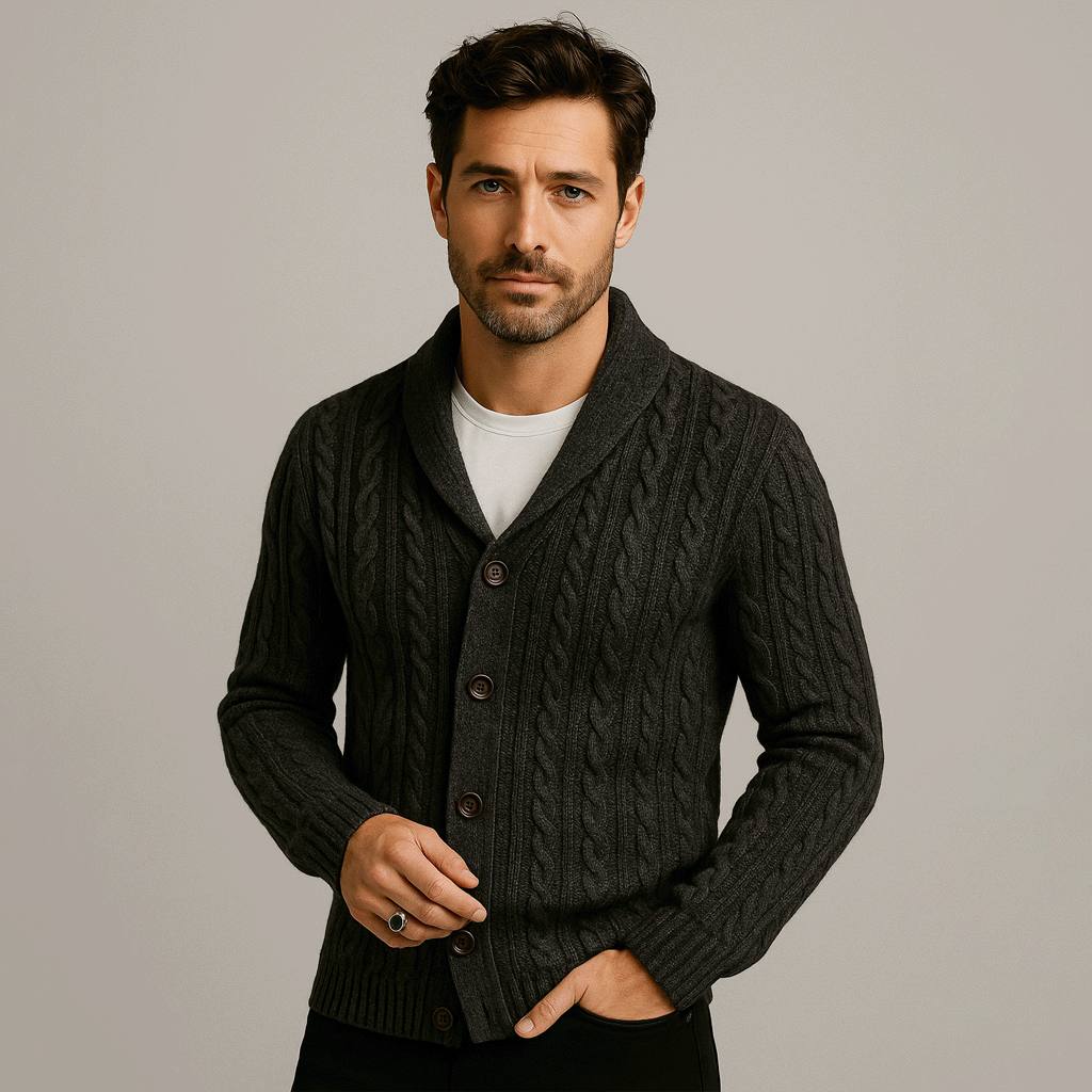 Cardigan Masculino em Algodão Pima