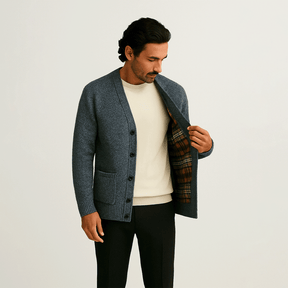 Cardigan Masculino em Lã