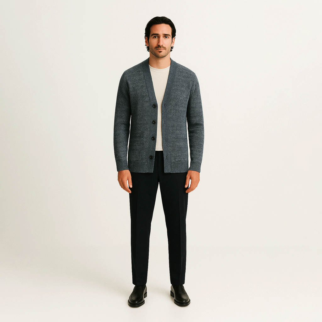 Cardigan Masculino em Lã