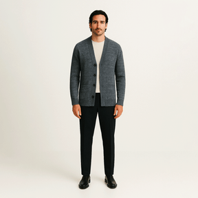 Cardigan Masculino em Lã