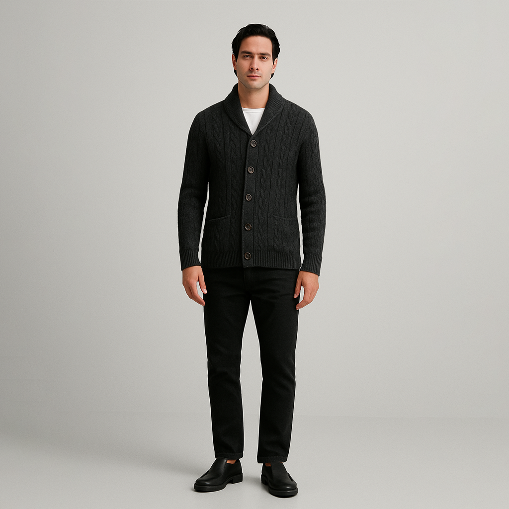 Cardigan Masculino em Algodão Pima